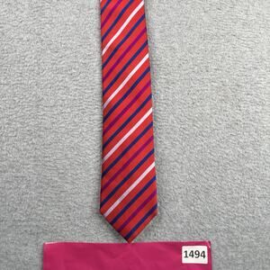 Charles Tyrwhitt Silk Tie Necktie Red Colorful Striped Casual